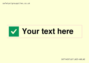 Custom plain background, green square with tick sign